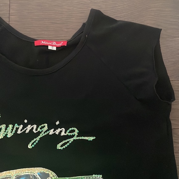 Y2K Vintage Sweater Tank with Jeweled Rhinestone Pattern - Picture 3 of 3